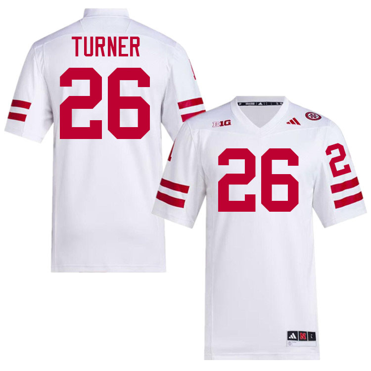 Nebraska Cornhuskers #26 Brice Turner College Football Jersey Stitched-White Nebraska Cornhuskers #26 Brice Turner College Football Jersey Stitched-White